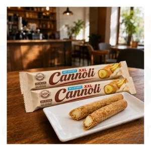 BELISSIMO CANNOLI XXL Ropogós ostyarúd 42 g Banán ízű töltelékkel